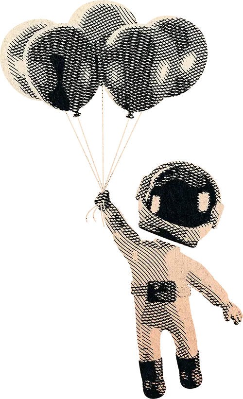 Astronaut with balloons